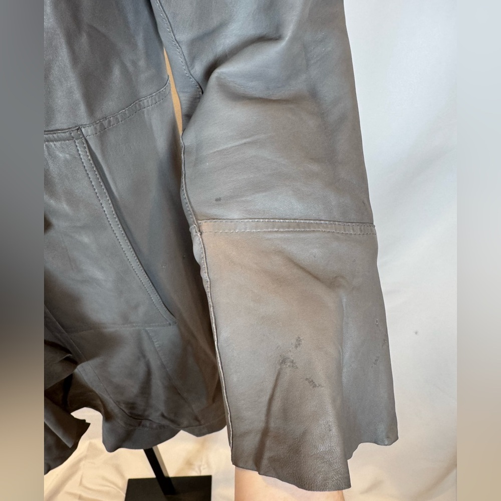 Casini Jennifer Tattanelli P312R Reversible Grey Full Grain Leather Jacket - Picture 11 of 16
